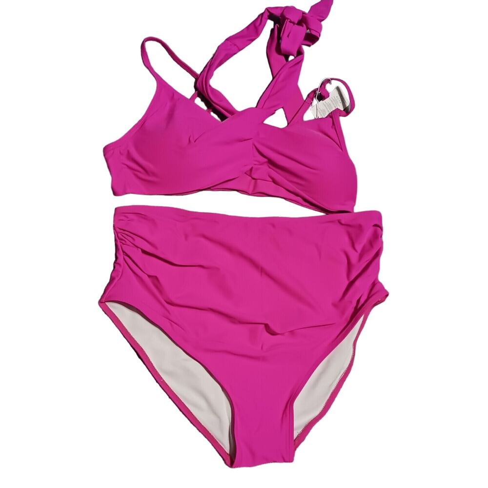 High-Waist Pink Women's Bikini Set